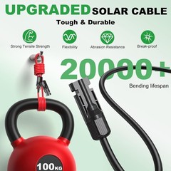 High-Quality 30ft Solar Panel Wire w/ Male/Female Connectors