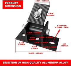 2 Pack Adjustable Solar Panel Tilt Mount Bracket Base, Tilt Angle 10-60 Flat Roo