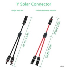 Solar Y Connector 1 to 2 Parallel Cable 10AWG 45A Waterproof IP68 40cm