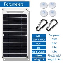 35W Solar Charger Portable Dual USB Solar Panel RV Camping Waterproof US STOCKPJ