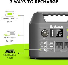 Solar Generator, 300W Portable Power Station, 296Wh Lithium Battery Backup w/…