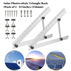 2pcs Solar Panel PV Mounting Brackets Kit System Aluminum Alloy Adjustable Tilt