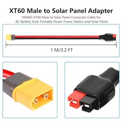 XT60 Male to Solar Panel Adapter,10AWG XT60 Male to Solar Panel Connector