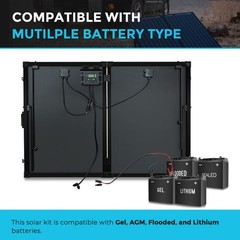 Open Box Renogy 200Watt 12Volt Mono Solar Suitcase W/20A Voyager for RV Camping