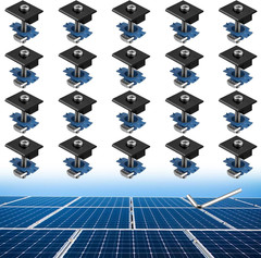 20Pcs Solar Panel Mid Clamps for Unistrut, Metal Roof Mounting Kit, Black