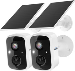 Hiseeu Solar Security Cameras Wireless Outdoor 2 Pack, Battery Powered 3K 4MP wi