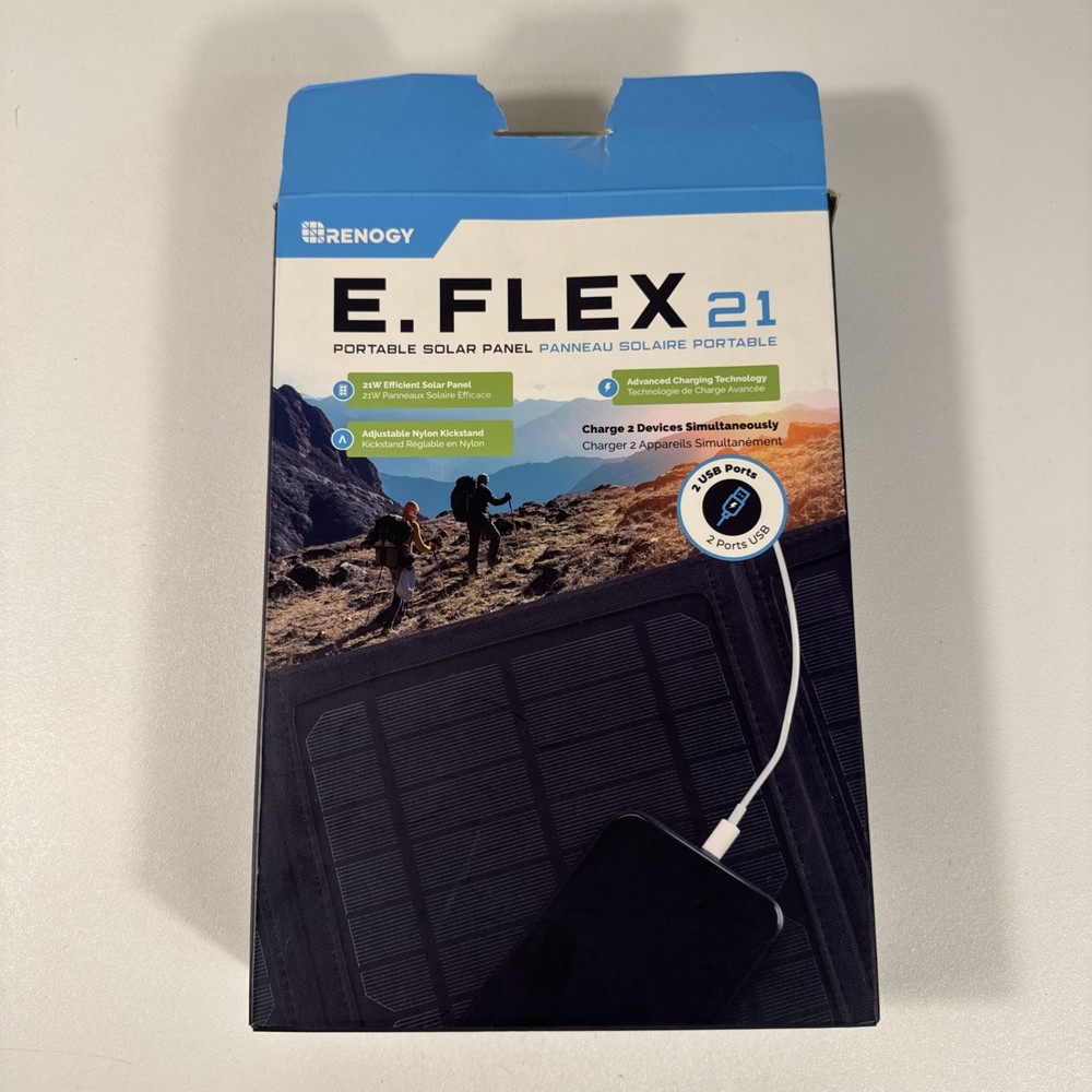 Renogy E.FLEX 21 Watt Foldable Waterproof Solar Panel with Kickstand, Black