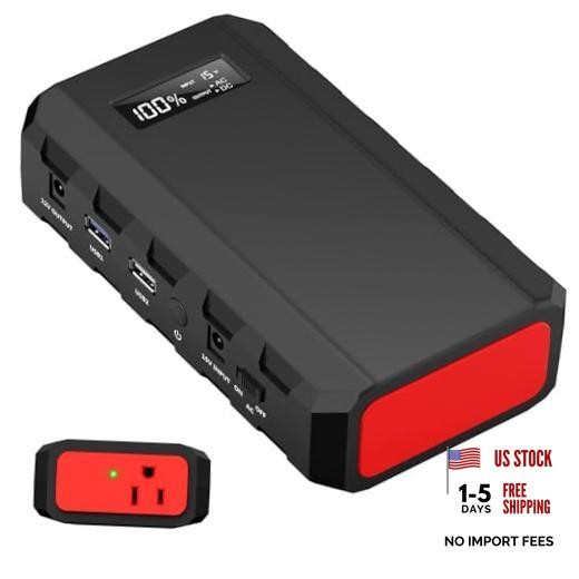 Portable Power Station with AC Outlet 120V, 24000mAh Laptop Charger Bank Black