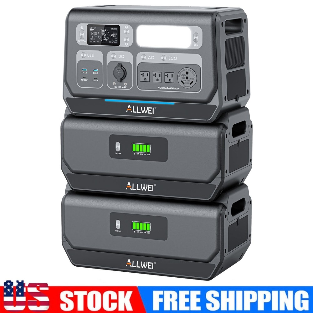 ALLWEI PPS2400 Power Station 2400W 2048Wh for Home Emergency Camping RV Off‑Grid