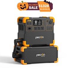 pecron E2400LFP 2048Wh Portable Power Station with 3072Wh Extra Battery Backup