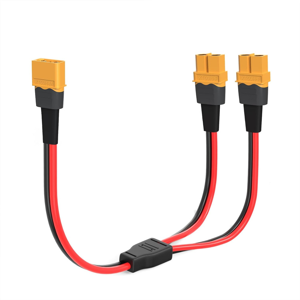 XT60 Y Splitter 12AWG XT60 1 Male To 2 Female Connector Cable For UAV