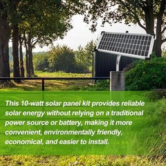 FM123 Solar Panel Kit,Compatible with Mighty Mule Automatic Gate Openers,10 W