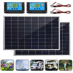 2PCS 12V Flexible Solar Panel Mono Portable Power Camping Home RV Battery Charge