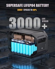 VTOMAN 1500W Portable Power Station 3096Wh LiFePO4 Home Backup + Extra Battery