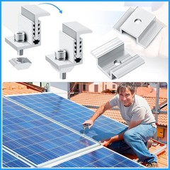 Durable Aluminum Solar Panel Bracket Set – 56 Adjustable Clamps, Easy Install