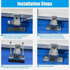 Solar Panel Mounting Brackets 8PCS Adjustable RV Solar Panel Mount Tilt Angle 10