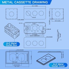 Electrical Box Metal Outlet Boxes,4″×2″ Handy Box 1-Gang and Metal Outlet B