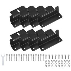 2 Sets of 4 Units Solar Panel Mounting Z Brackets Aluminum with Wrench Black