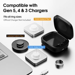 Charging Case Compatible with Oura Ring Gen 5, 4 & 3, 1000mAh Portable Travel