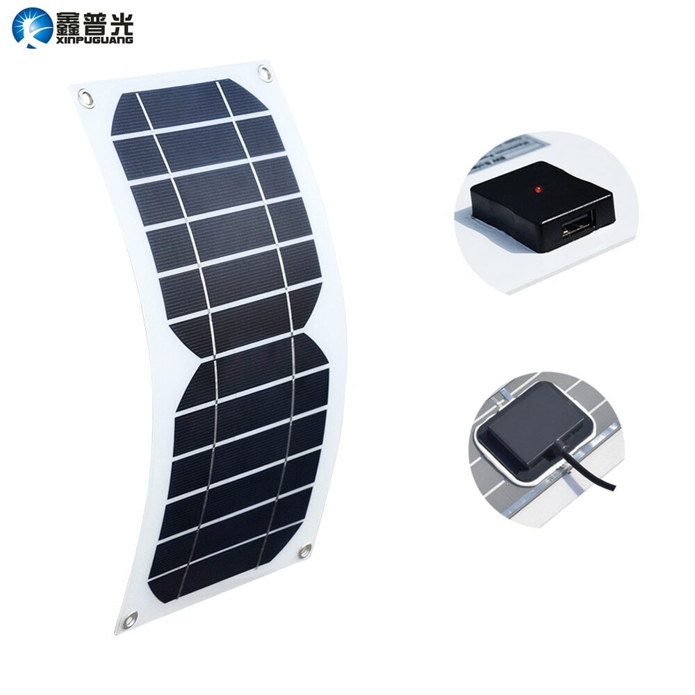 Panneau solaire 5W 6V 800MA Semi Flexible cellule USB chargeur de sortie avec