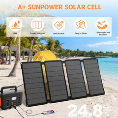 50W Foldable Solar Panel Charger – Portable with 3 Outputs for Outdoor Use