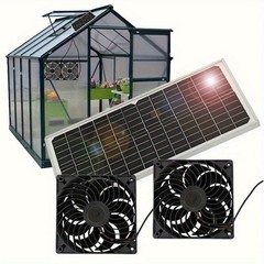 Solar Panel Fan Kit, Dual Fans, Removable Photovoltaic Module,