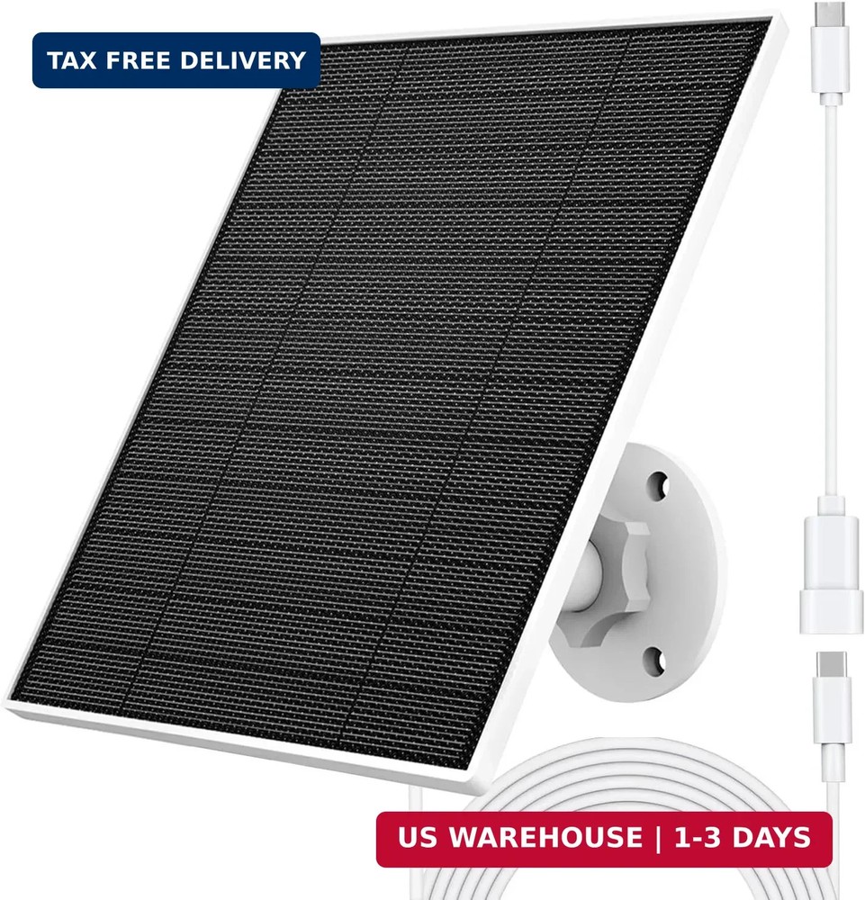 Solar Panel for Eufy Camera, 5W Solar Panel Compatible with Eufycam 3/3C/2/2 Pro