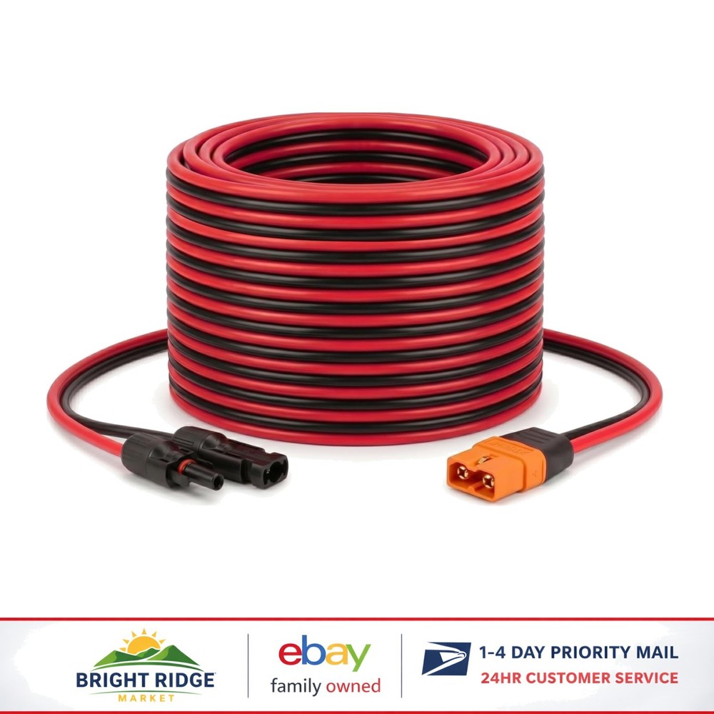 25FT XT60i Solar Connector Cable for Portable Power Stations & Generators