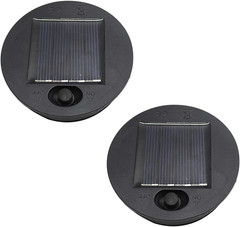 2 Pack Solar Light Replacement Top,Waterproof Round Solar Panel,Warm White LE…