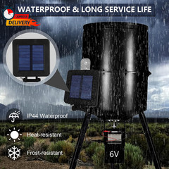 6V Solar Panel for Deer Feeder, Efficient Charger W/Adjustable Mounting Bracket