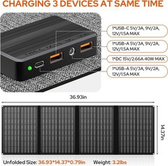 146Wh Camping Solar Power Bank with Foldable 40W Panel – Ideal for Emergencies
