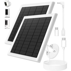 Solar Panel Ring Camera Battery 8W Fast Charging Waterproof Durable 360° Mount