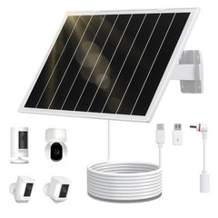 8W Solar Panel for Security Camera, 5V Charger, IP65 Waterproof – Compatible