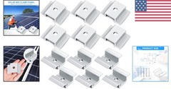 Silver Powder-Coated Solar Panel Mid Clamps – 12 Count for Versatile Use