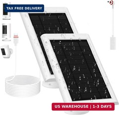 Solar Panel for Ring Camera(2Nd Generation), 2 Pack 5W Solar Panel with 10FT/3M