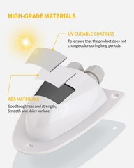White Solar Double Cable Entry Gland Box, Ideal for RVs & Marine Use