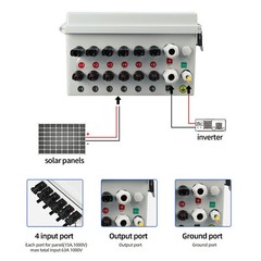 6-String Solar PV Combiner Box New 15A Circuit Breaker For Solar Panel System