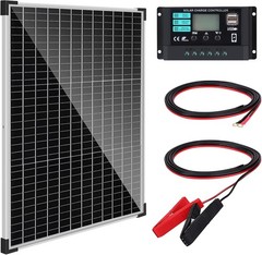 Solar Panel Kit 50W with 10A Charge Controller Monocrystalline Solar Panel Ki…