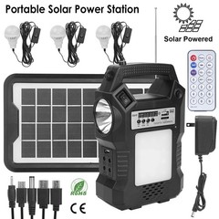 Portable Solar Power Station Generator Rechargeable Backup Emergency Power Bank