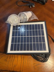 Solar Panel Kit 4W Polycrystalline, LED Bulbs, Mobile Charging, Battery