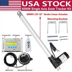 Single Axis Solar Track Tracker Kits W/ 12V 6000N 18″ Linear Actuator Controller