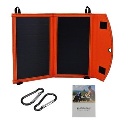 14W High Efficiency Solar Charger Foldable Double USB Port for Adventure Trip