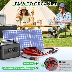Solar to XT60i Extension Cable 12AWG 20FT Solar Connector to Red/Black-20