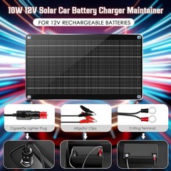 Solar Powered Motorcycle Electric Scooter 12V Battery Maintainer Trickle Charger