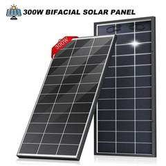 300W Bifacial N-Type Solar Panel Mono 12/24V Charging Home PV Off-Grid RV Boat
