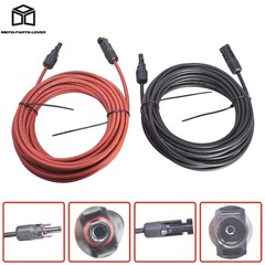 1 Pair Black + Red Wire Connector 10AWG Solar Panel Extension Cable 30 Feet