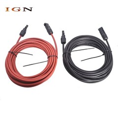 20ft 4mm²/12AWG Solar Panel Extension Cable Wire Connector 1 Pair Black+Red