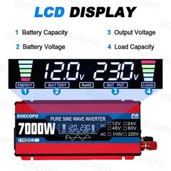 7000W Solar Kit | 200W Panel + 100A Controller | 12V to 110V/220V AC Inverter