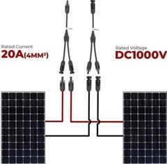 Pack of 50 Pairs – Solar Panel Y Branch Cable Connection Waterproof Adapter.