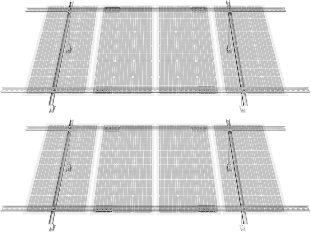 2-Set Solar Panel Mounting Brackets, 30°-60° Adjustable Multi-Piece Brackets for